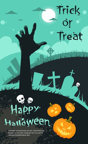 fond d'Halloween avec cimetière - Vecteur, image