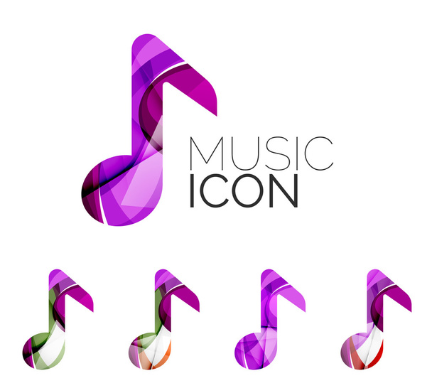 Conjunto de icono de nota de música abstracta
 - Vector, Imagen