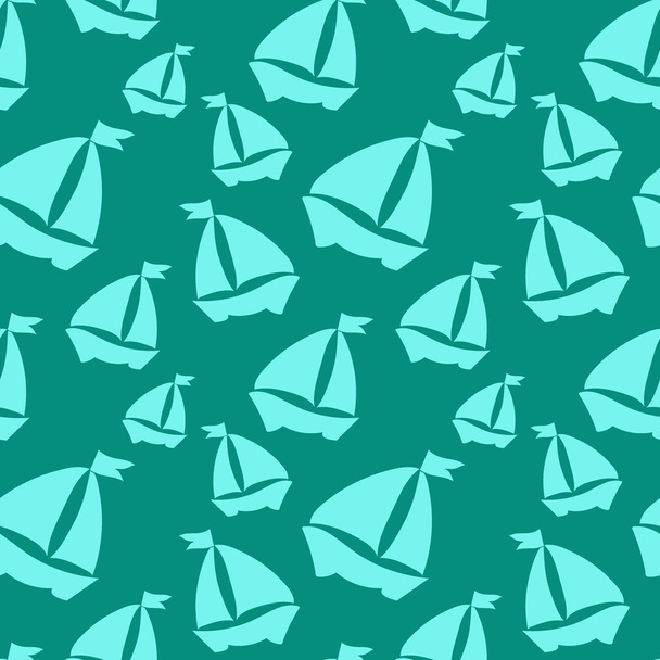 seamless pattern with sailboats - Vector, Image