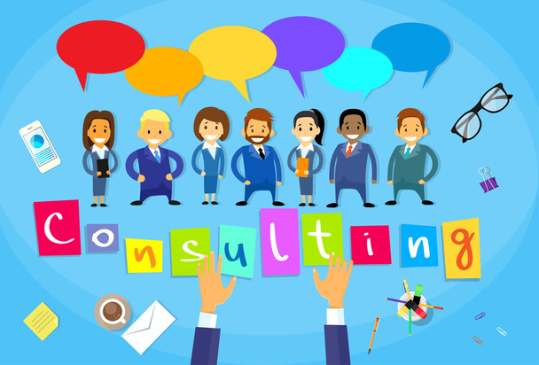 Business People Consulting Group Conversación
 - Vector, Imagen