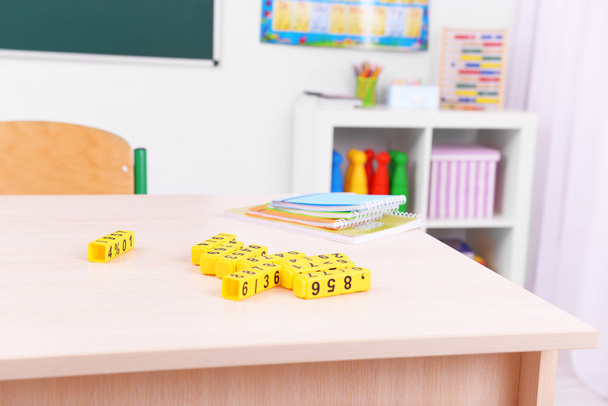 School desk with plastic cubes - Photo, image