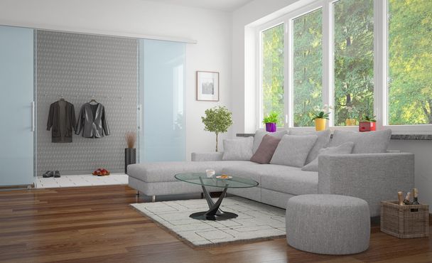 3D - moderne woonkamer - Foto, afbeelding