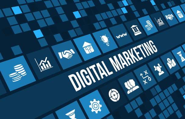 Image concept de marketing numérique avec des icônes d'affaires et de l'espace de copie
. - Photo, image