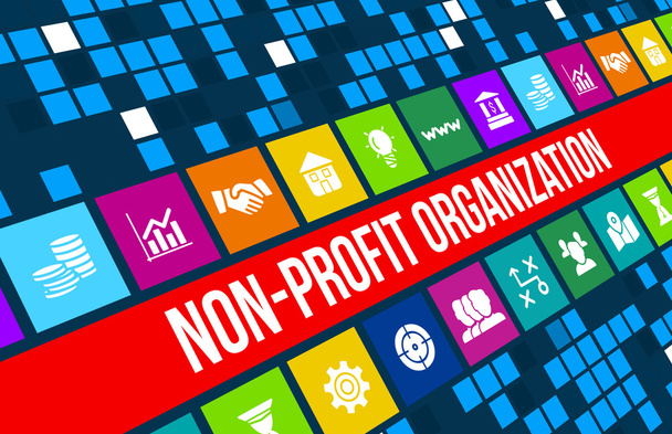 Organizacja non-profit koncepcja obraz ikony biznesu i miejsce. - Zdjęcie, obraz