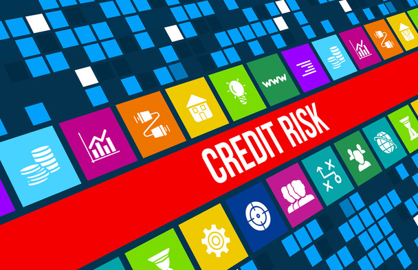 Kredit-Risiko-Konzept Image mit Business-Ikonen und Copyspace. - Foto, Bild