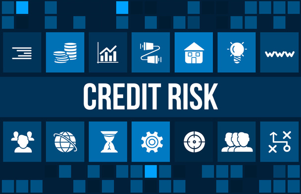 Imagem de conceito de risco de crédito com ícones de negócios e copyspace
. - Foto, Imagem