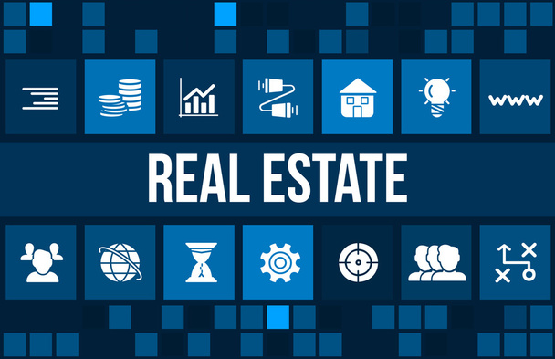 Real estate koncept obraz s obchodní ikony a copyspace. - Fotografie, Obrázek