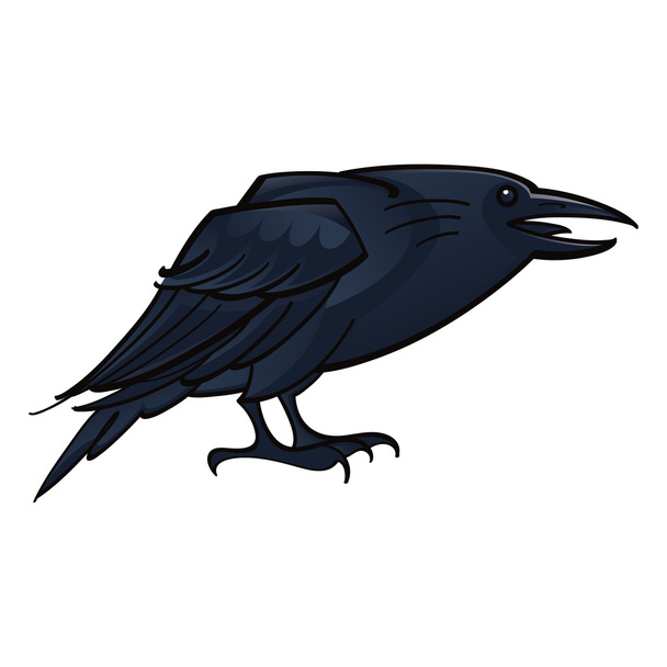 Raven Crow black bird fauna - Διάνυσμα, εικόνα