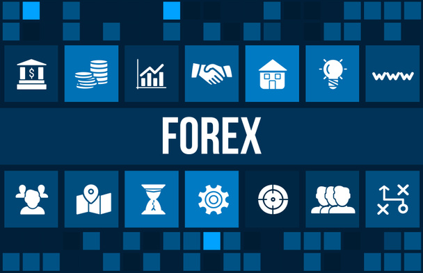 Forex koncepcja obraz ikony biznesu i miejsce. - Zdjęcie, obraz