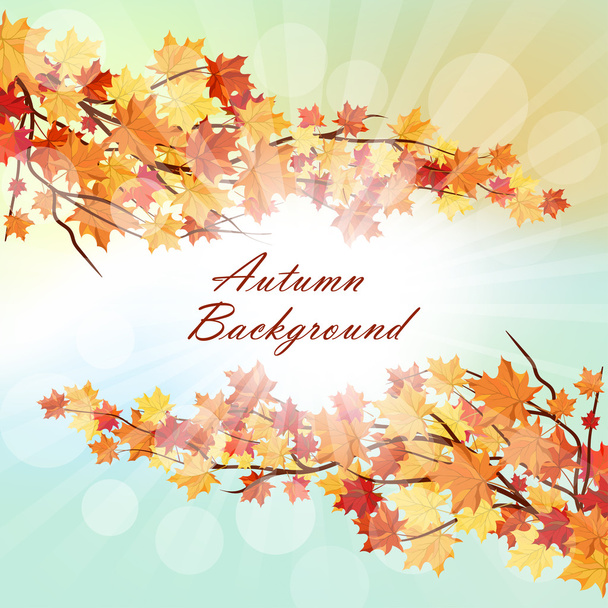 Autumn Frame With Maple Leaves - Вектор,изображение
