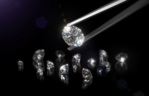 Luxury diamond in tweezers - Photo, image