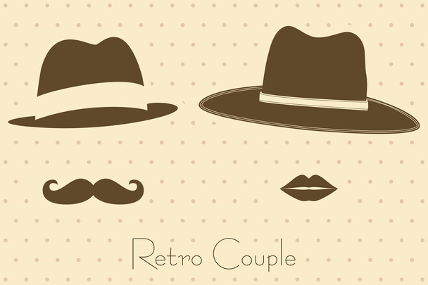 Cavalheiro e senhora em estilo Vintage
 - Vetor, Imagem