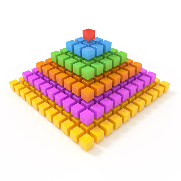 3D çok renkli piramit grafiği - Fotoğraf, Görsel