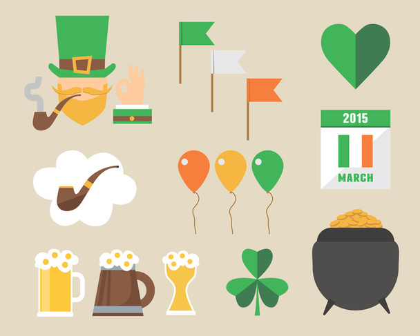 moderne flache Illustrations-Ikone für Saint Patrick 's Day, eleme - Vektor, Bild