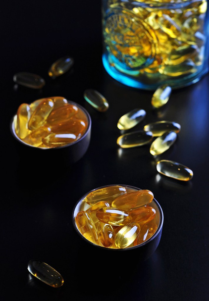 Fish oil omega 3 gel capsules, - Photo, Image