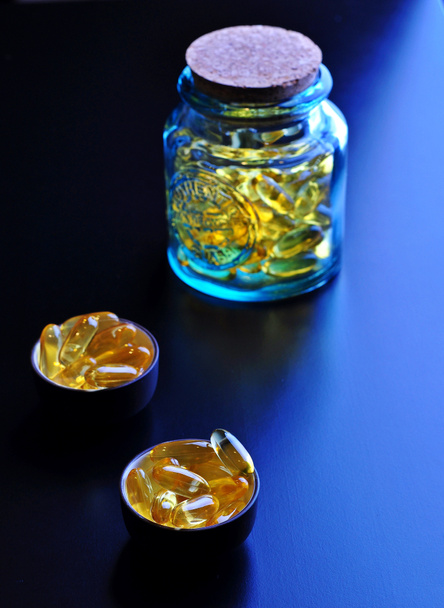 Fish oil omega 3 gel capsules, - Photo, Image