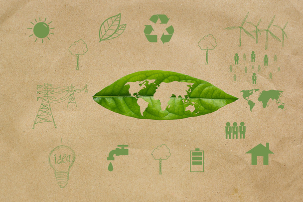 save earth concept, icon on paper background - Photo, Image