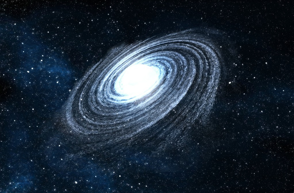 Spiraalvormig sterrenstelsel op sterrenhemel achtergrond. - Foto, afbeelding
