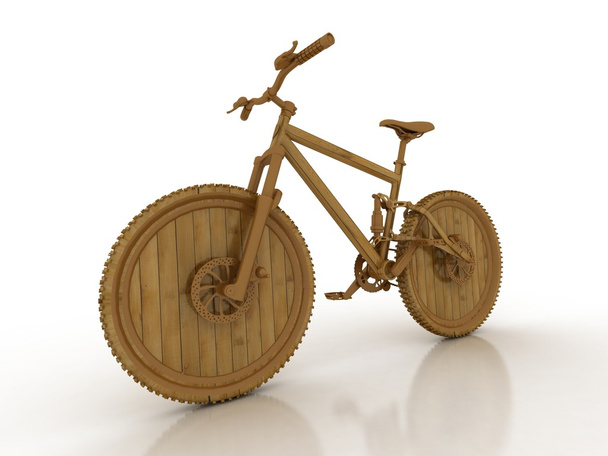 3d wooden model of sporting bicycle - Foto, afbeelding