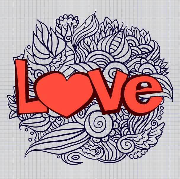 Hand-Drawn Valentine's Day Doodle - Vector, Image