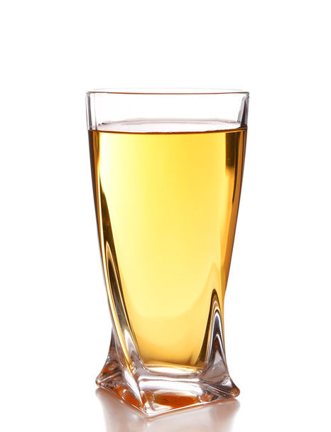 Glass of apple juice isolated on white - 写真・画像