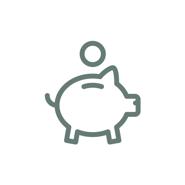Piggy Bank oszczędności ikona. Finansów koncepcja płaski styl projektowania ikonę. - Zdjęcie, obraz