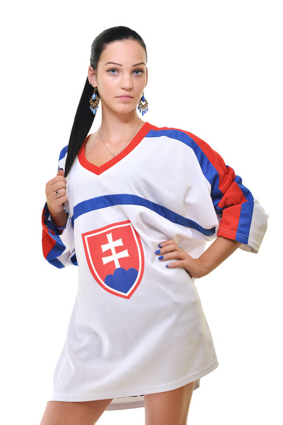 Mujer en camiseta deportiva
 - Foto, imagen
