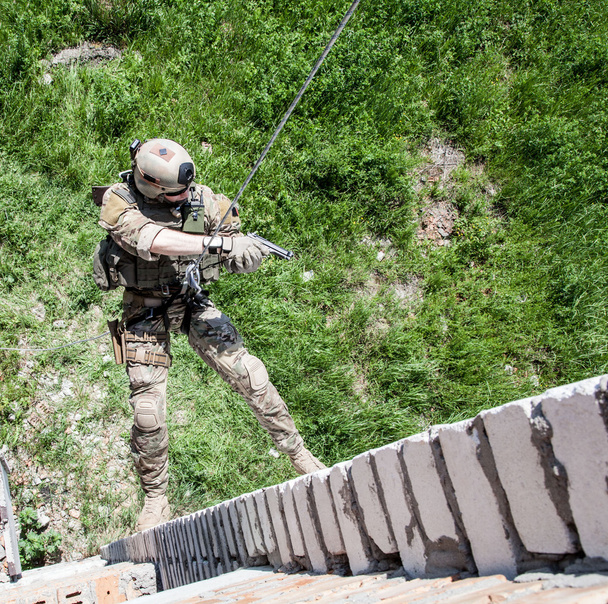 rappeling with weapons - Photo, Image