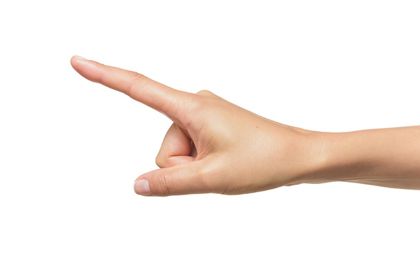 ludzką ręką punkt palcem - Zdjęcie, obraz