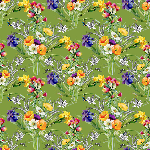 Floral seamless pattern - Foto, afbeelding