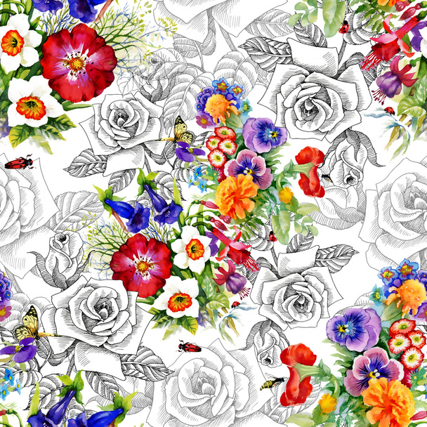 Floral seamless pattern - Valokuva, kuva