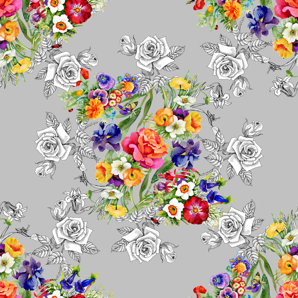 Floral seamless pattern - Fotó, kép