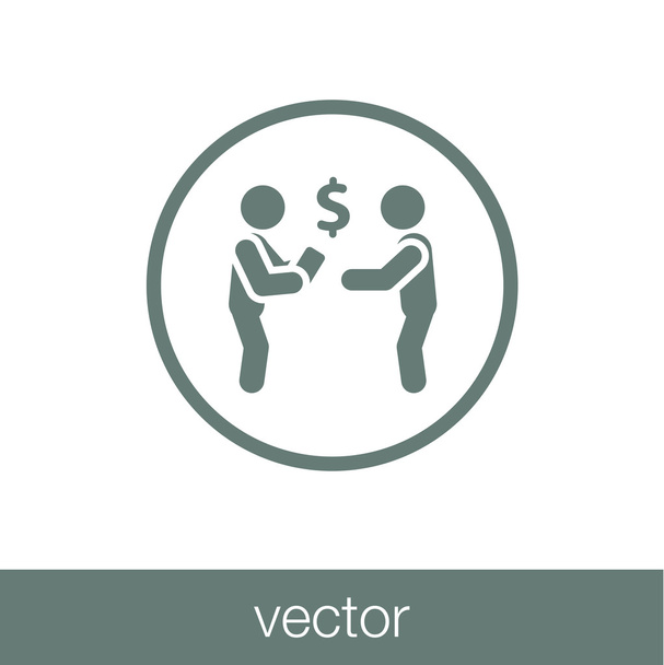Conciliation payment icon. Stock illustration flat style design - Διάνυσμα, εικόνα