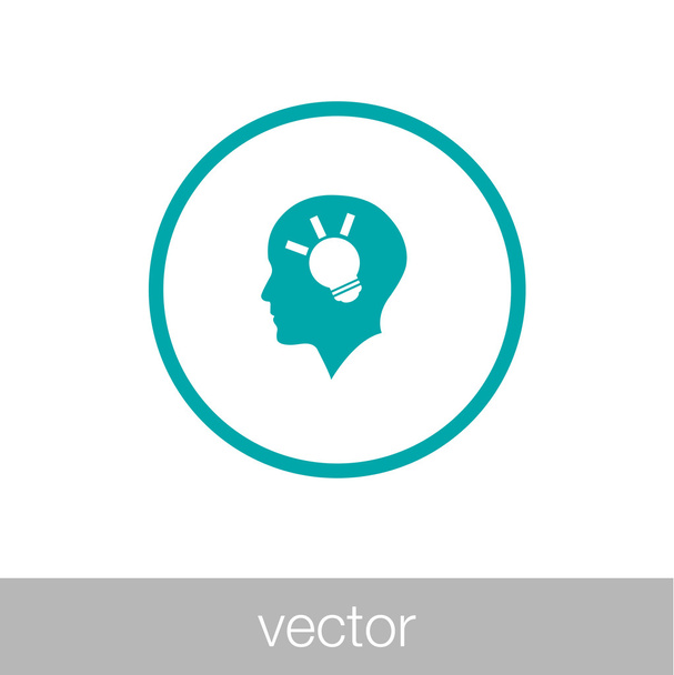 Мозковий штурм - стокова ілюстрація, що показує чоловіка, який шукає ідею
 - Вектор, зображення