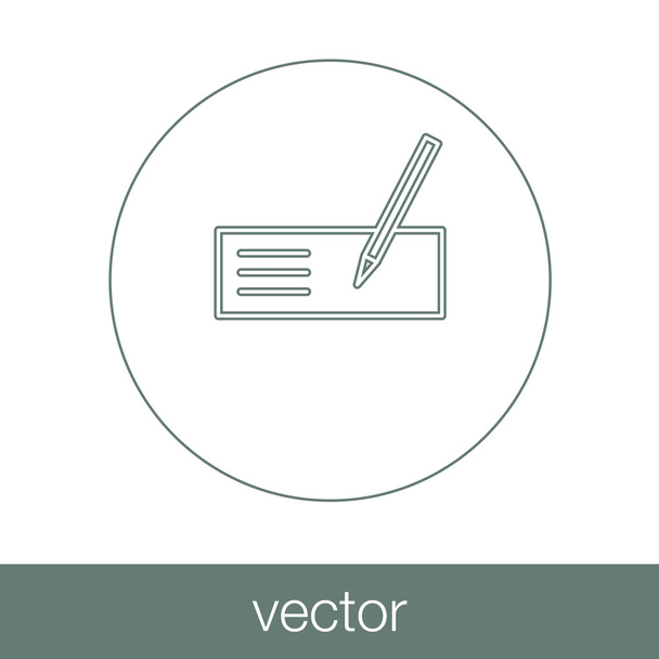 Signing bank check icon. Finance icon. Economic concept flat sty - Vector, Image