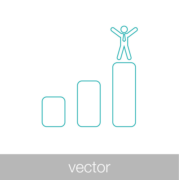 Challenge carrier goal achievement business concept. Button icon - Vektor, obrázek