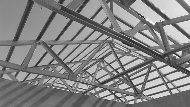 Steel Roof Black and White. - Photo, Image