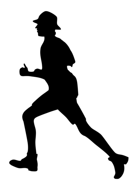 Running jogging man silhouette - Vector, Image