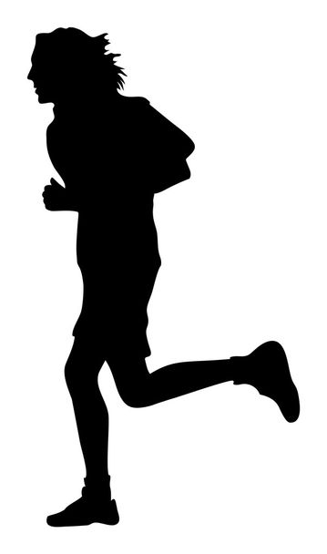 Τρέχει τζόκινγκ άνθρωπος σιλουέτα - Διάνυσμα, εικόνα