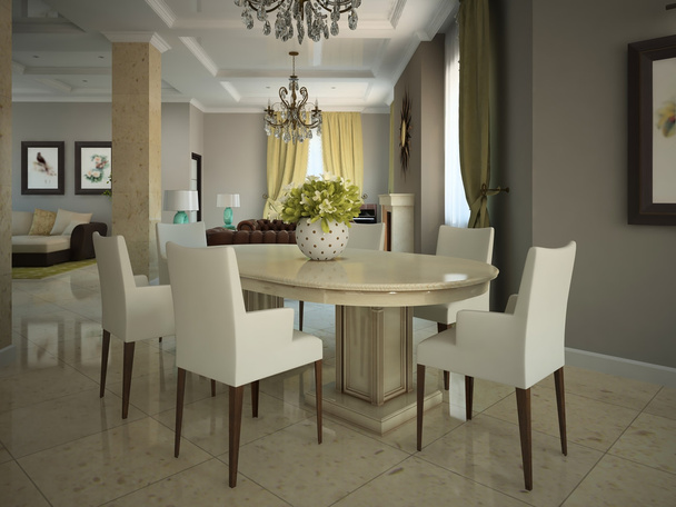 Dining-room in the modern country-house - Photo, Image