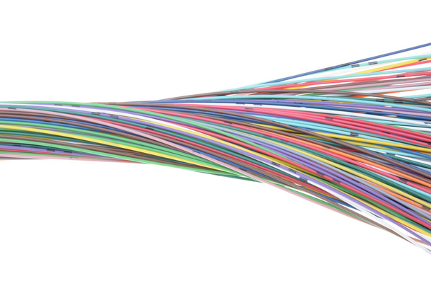 Cables de fibra multicolor
 - Foto, imagen