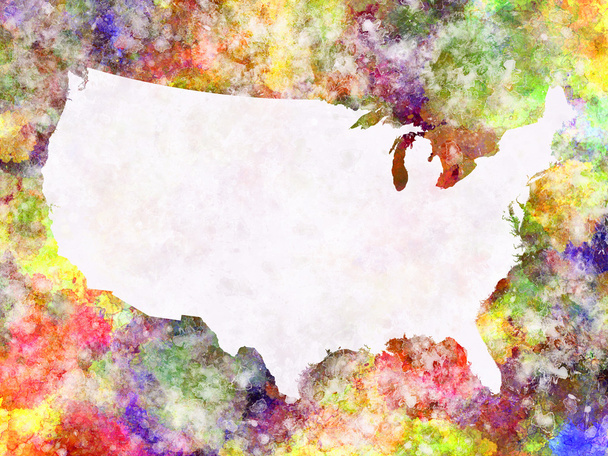 Mappa degli Stati Uniti in acquerello
 - Foto, immagini