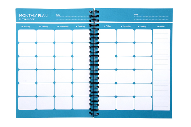 Monthly planner isolate (clipping path) - Photo, Image