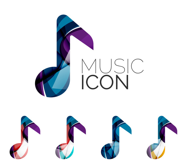 Absztrakt zenei jegyzet ikon készlet - Vektor, kép