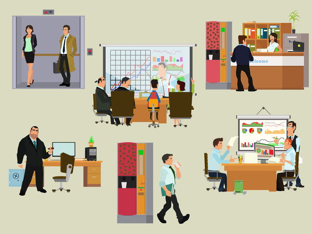 Business people in flat style. - Vector, Image