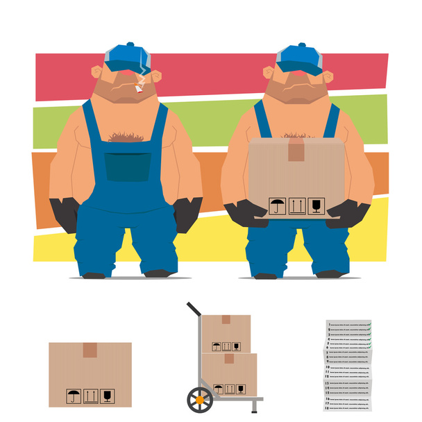 professional movers. men - Vector, Image