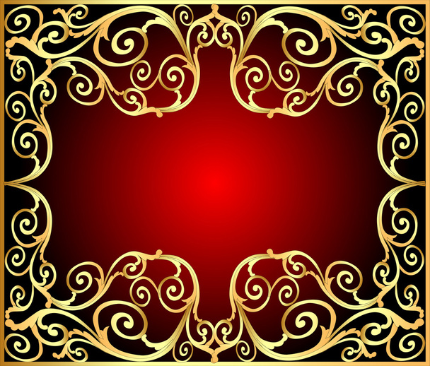 Background frame with gold(en) old pattern - Вектор, зображення