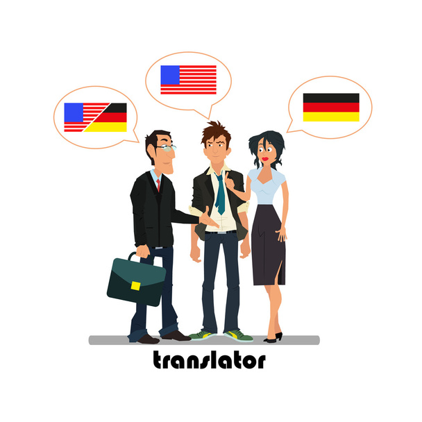 traduttore aiuta le persone a comunicare
. - Vettoriali, immagini