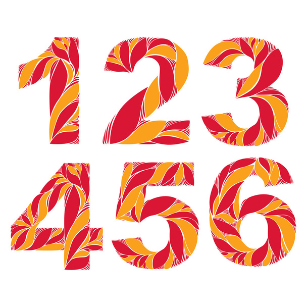 Vintage ornamental numbers. - Вектор,изображение