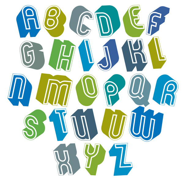 3d font  bold letters - Vector, Image